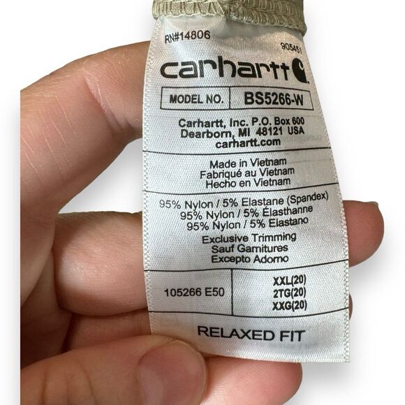 NWT Carhartt Womens Force Relaxed Fit Ripstop 5-Pocket Work Shorts Brown 2XL - Picture 9 of 9